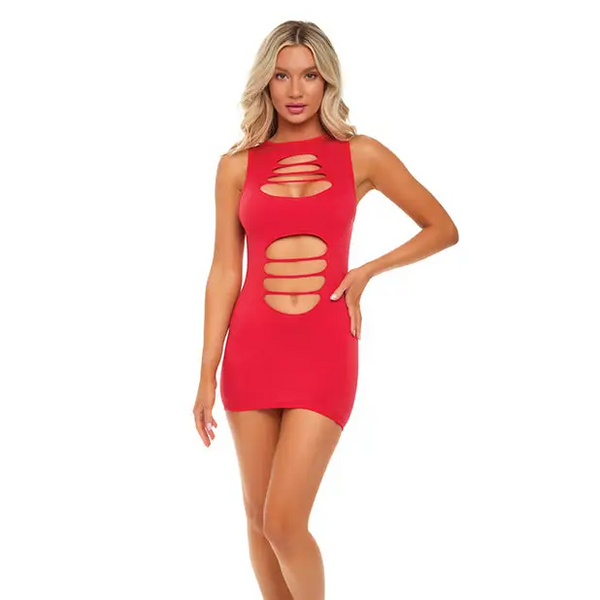 Pink Lipstick Can’t Commit Shredded Dress Red O/S - Lingerie - Packaged