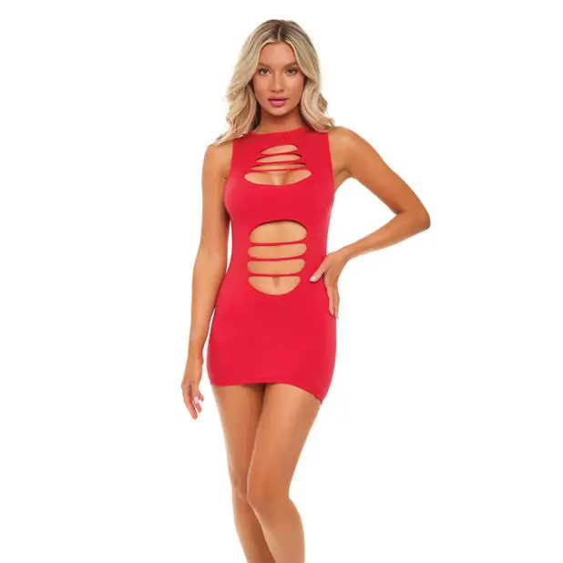 Pink Lipstick Can’t Commit Shredded Dress Red O/S - Lingerie - Packaged
