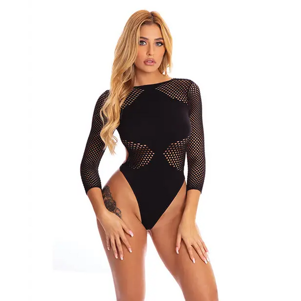 Pink Lipstick Definitive Diva Bodysuit Black O/S - Lingerie - Packaged