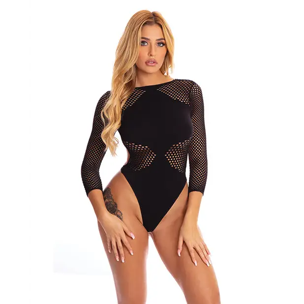 Pink Lipstick Definitive Diva Bodysuit Black O/S - Lingerie - Packaged