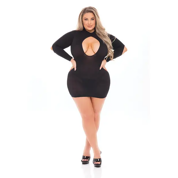 Pink Lipstick Devilish Backless Dress Black QN - Lingerie - Plus/Queen - Packaged