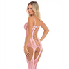 Pink Lipstick Fake News Bodystocking Pink O/S - Lingerie - Packaged