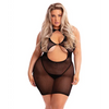 Pink Lipstick Follow Me Mini Dress Black OQ - Lingerie - Plus/Queen - Packaged