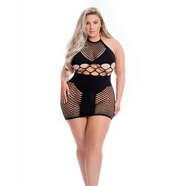 Pink Lipstick Girl Gone Bad Dress Black QN - Lingerie - Plus/Queen - Packaged