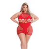 Pink Lipstick Girl Gone Bad Dress Red QN - Lingerie - Plus/Queen - Packaged