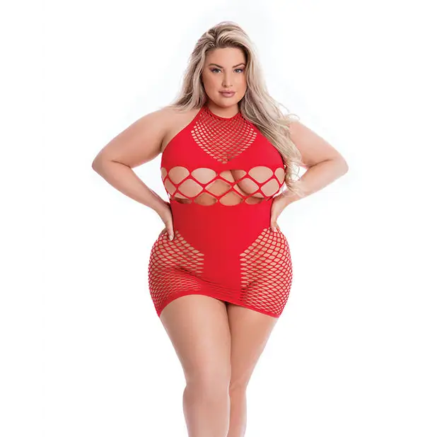 Pink Lipstick Girl Gone Bad Dress Red QN - Lingerie - Plus/Queen - Packaged