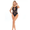 Pink Lipstick Highneck Bodysuit Black O/S - Lingerie - Packaged