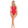 Pink Lipstick Highneck Bodysuit Red O/S - Lingerie - Packaged