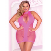 Pink Lipstick Inter-Net High Neck Dress Pink Fits up to 2X - Lingerie - Plus/Queen - Packaged