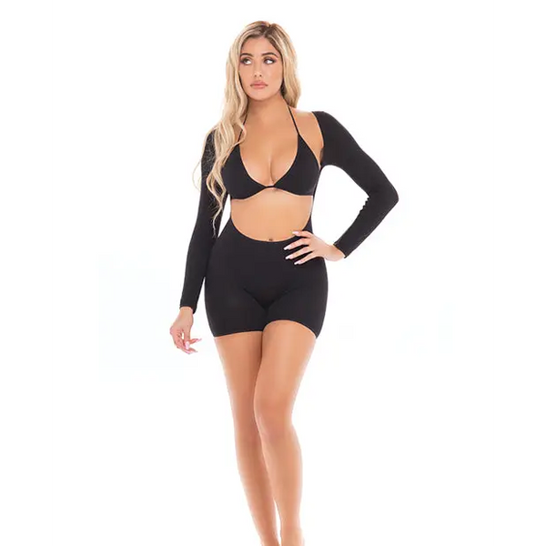 Pink Lipstick Knock Out 2 pc Play Suit Black O/S - Lingerie - Packaged