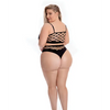 Pink Lipstick Neon Dreams Bra & High Waist Thong Black QN - Lingerie - Plus/Queen - Packaged