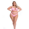 Pink Lipstick Neon Dreams Bra & High Waist Thong Pink QN - Lingerie - Plus/Queen - Packaged