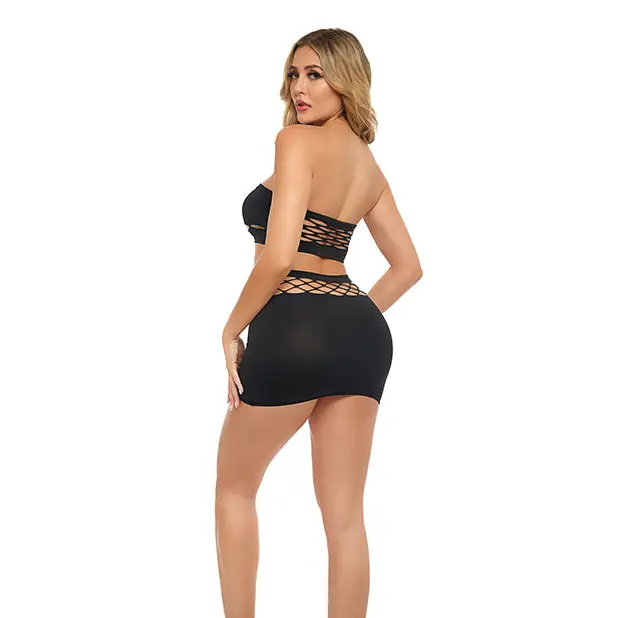 Pink Lipstick Net Worth 2 pc Bandeau Set Black O/S - Lingerie - Packaged
