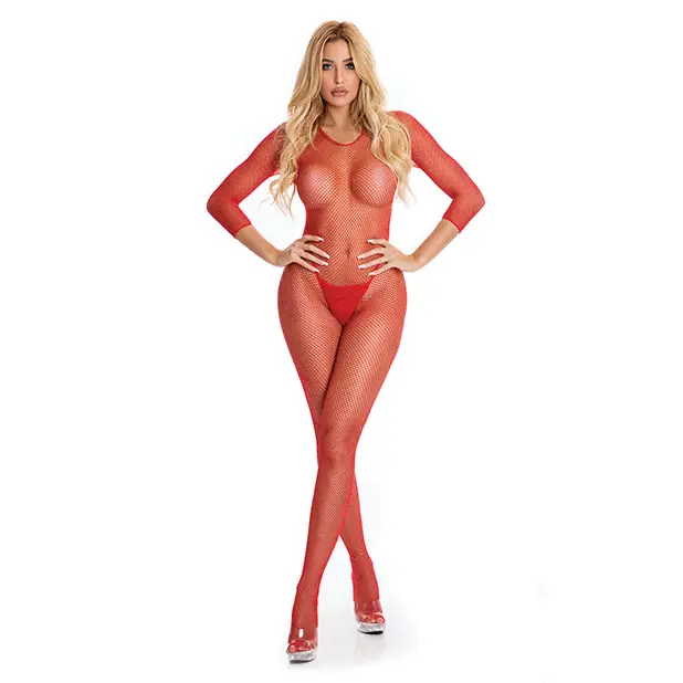 Pink Lipstick Risqué Crotchless Bodystocking Red M/L - Lingerie - Packaged