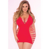 Pink Lipstick Rule Breaker Open Side Dress Red 1X - Lingerie - Plus/Queen - Packaged