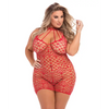 Pink Lipstick Shreds of Decency Mini Dress Red 1X-3X - Lingerie - Plus/Queen - Packaged