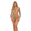 Pink Lipstick Taste the Rainbow See Through Dress w/Sleeves Rainbow O/S - Lingerie - Packaged