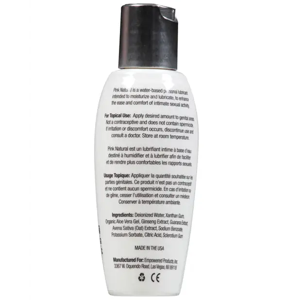 Pink Natural Water Based Lubricant for Women - 2.8 oz - Lubricants