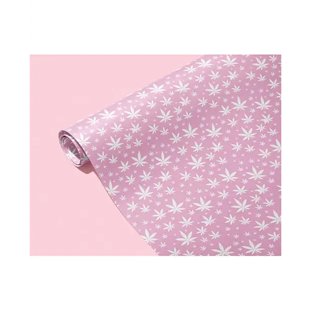 Pink Pot Leaf Wrapping Paper - Bachelorette & Party Supplies