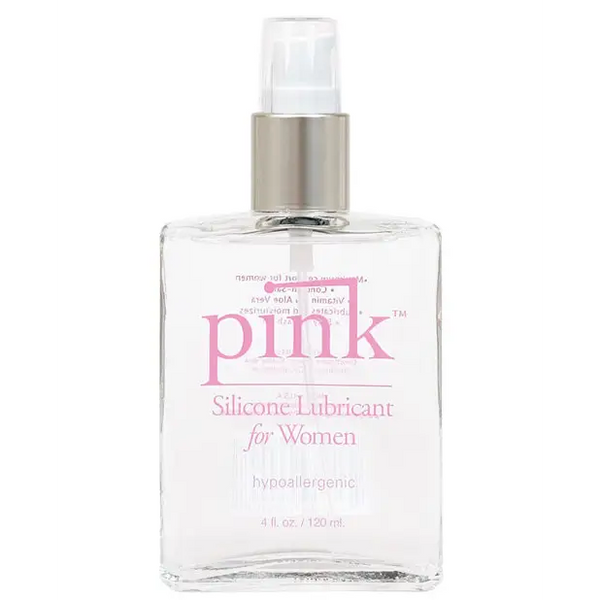 Pink Silicone Lube - 4 oz Glass Bottle - Lubricants