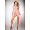 Pinklicious Empire Waist Lace & Sheer Dress & Panty Baby Pink O/S - Lingerie - Packaged