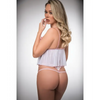 Pinklicious Sheer Cropped Babydoll & Panty Millennial White O/S - Lingerie - Packaged
