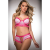 Pinklicious Silky Chekkini Panty & Bra Pink Polka Dot O/S - Lingerie - Packaged