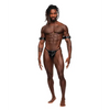 Pisces PU Leather Bicep & Back Harness Black O/S - Bondage Blindfolds & Restraints