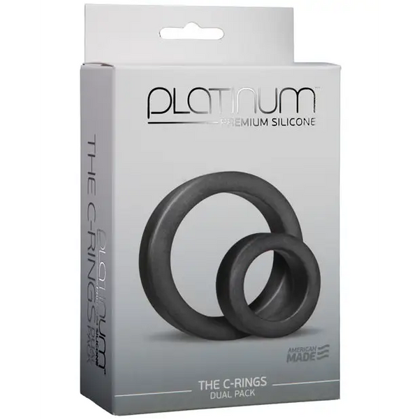 Platinum Silicone C Rings Set - Charcoal - Penis Enhancement