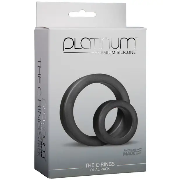 Platinum Silicone C Rings Set - Charcoal - Penis Enhancement