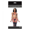 Play Darque Halter Top Crtchlss Pnty Gartrs & Restraints (Psties & G Not Included) Merlot O/S - Lingerie - Packaged