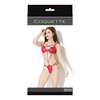 Play Darque Matte Wet Look Teddy w/Removable Connector Straps Red O/S - Lingerie - Packaged