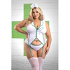 Play Herbal Remedy Gartered Bustier w/Panty & Headpiece - White 1X/2X - Costumes