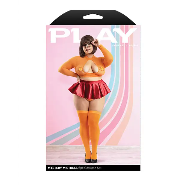 Play Mystery Mistress 6 pc Set - Orange/Red 1X/2X - Costumes