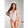 Play Pulse Check Collared Teddy w/Open Back Pleated Skirt Medic Hat & Pasties Red/White S/M - Costumes