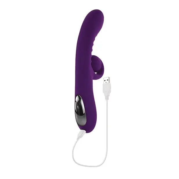 Playboy Pleasure Curlicue Rabbit Vibrator - Acai - Vibrators