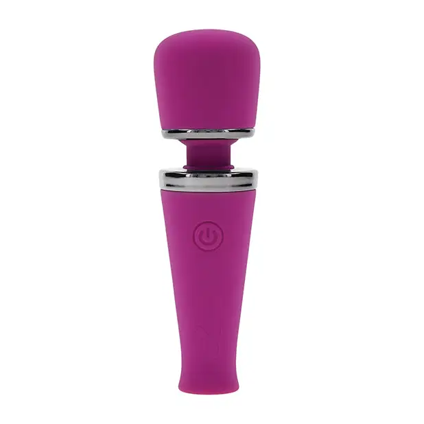 Playboy Pleasure Mic Drop Petite Wand Vibrator - Fuschia - Massage Products