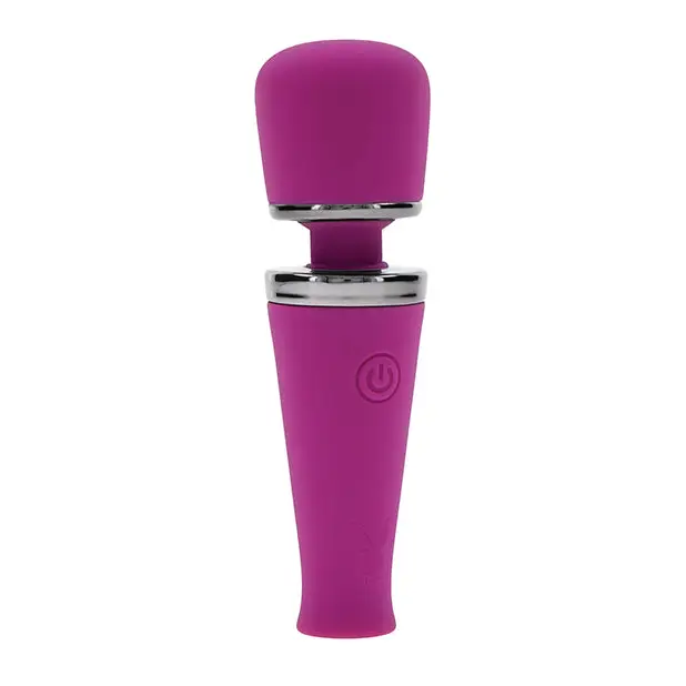 Playboy Pleasure Mic Drop Petite Wand Vibrator - Fuschia - Massage Products