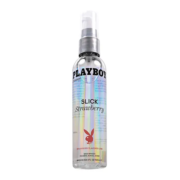 Playboy Pleasure Slick Lubricant - 4 oz Strawberry - Lubricants