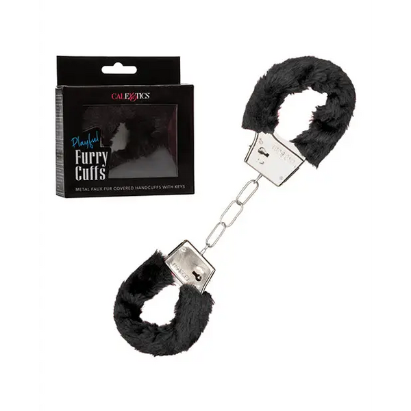 Playful Furry Cuffs - Black - Bondage Blindfolds & Restraints