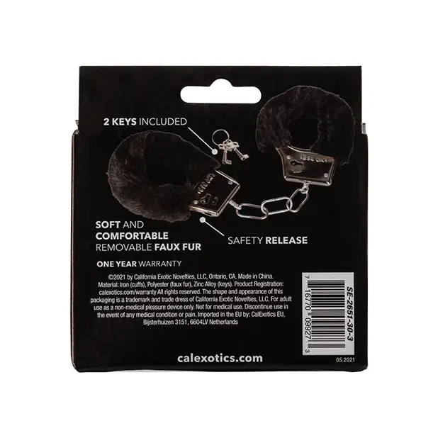 Playful Furry Cuffs - Black - Bondage Blindfolds & Restraints