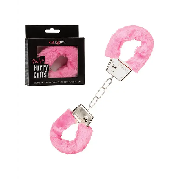 Playful Furry Cuffs - Pink - Bondage Blindfolds & Restraints