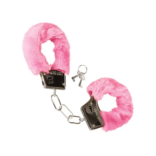 Playful Furry Cuffs - Pink - Bondage Blindfolds & Restraints