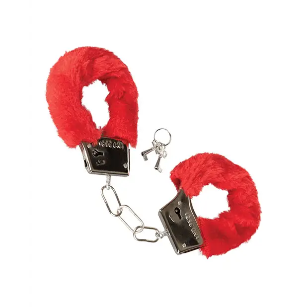 Playful Furry Cuffs - Red - Bondage Blindfolds & Restraints