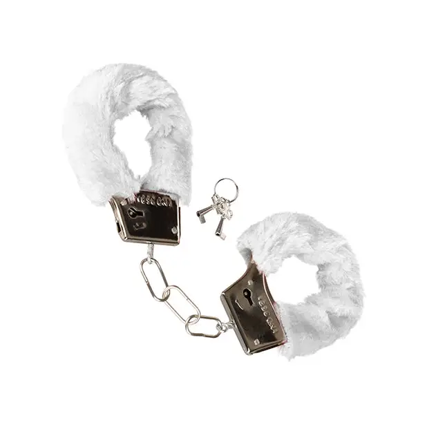 Playful Furry Cuffs - White - Bondage Blindfolds & Restraints