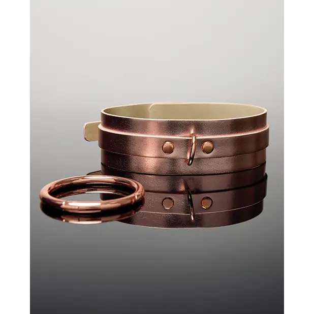 Pleasure Collection Adjustable Collar - Rose Gold - Bondage Blindfolds & Restraints
