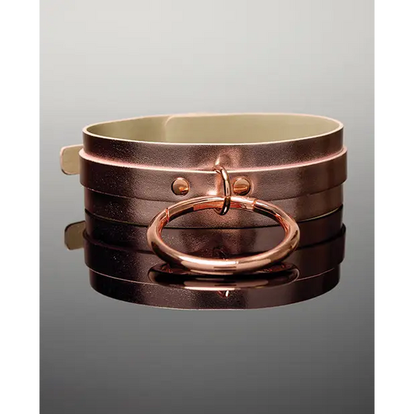 Pleasure Collection Adjustable Collar - Rose Gold - Bondage Blindfolds & Restraints