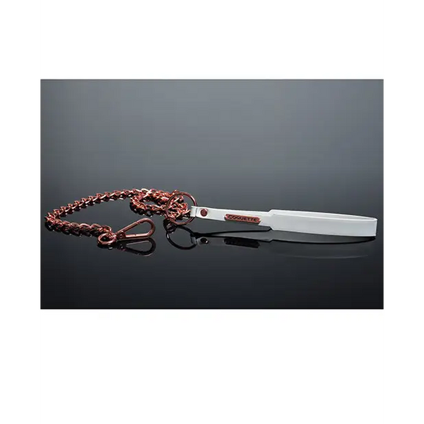 Pleasure Collection Leash - White/Rose Gold - Bondage Blindfolds & Restraints