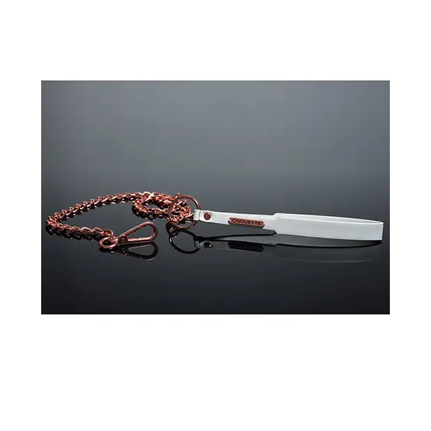 Pleasure Collection Leash - White/Rose Gold - Bondage Blindfolds & Restraints