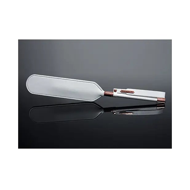 Pleasure Collection Matte Finish Paddle - White/Rose Gold - Bondage Blindfolds & Restraints